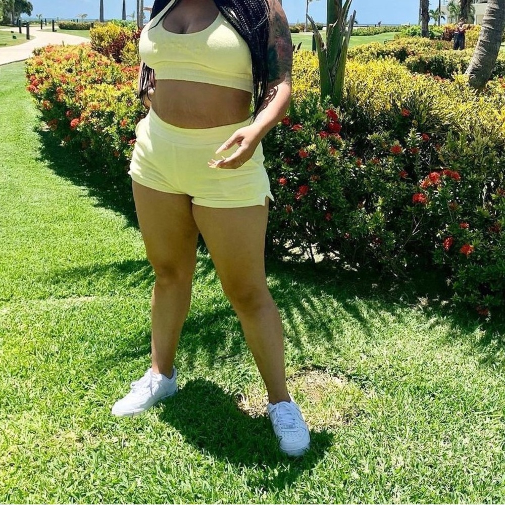 Juicy yellow halter/short set size L